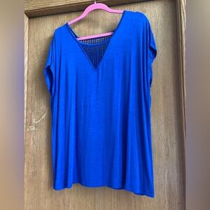 Lane Bryant Top with Crocheted Lace Insets